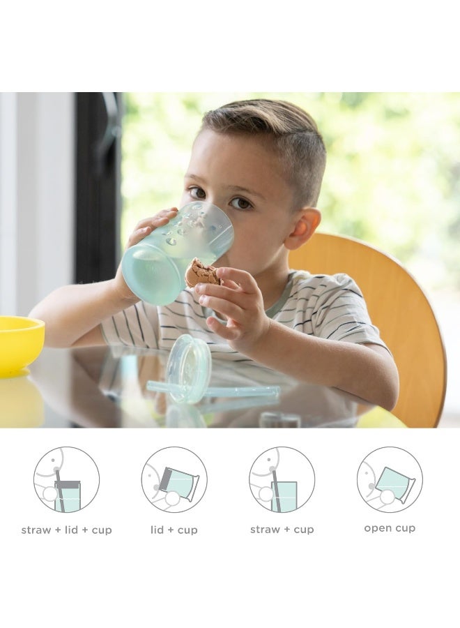 Olababy Clear View Silicone Training Cup with Straw Lid | Toddler Sippy Trainer 12mo+ | Unbreakable Water Drinking Cups for Kids 2yr+ | Baby Led Weaning & Feeding Supplies (Kiwi, 9 oz) - Image 5